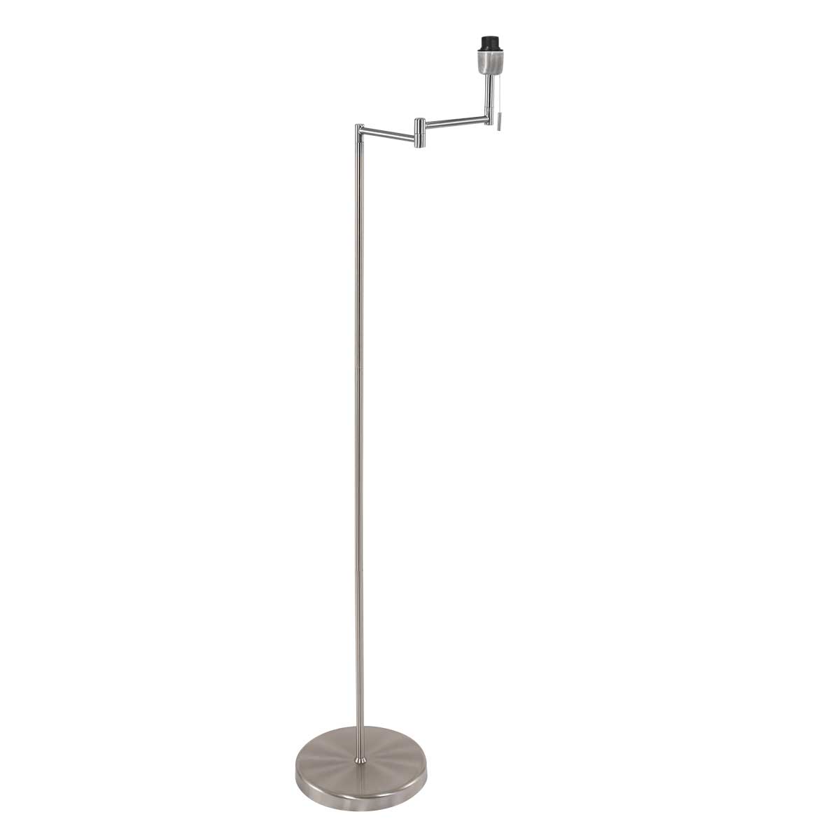 Steinhauer - 3407ST - Stahlfarbene Stehleuchte Bella  ohne Schirm, mit Zugschalter