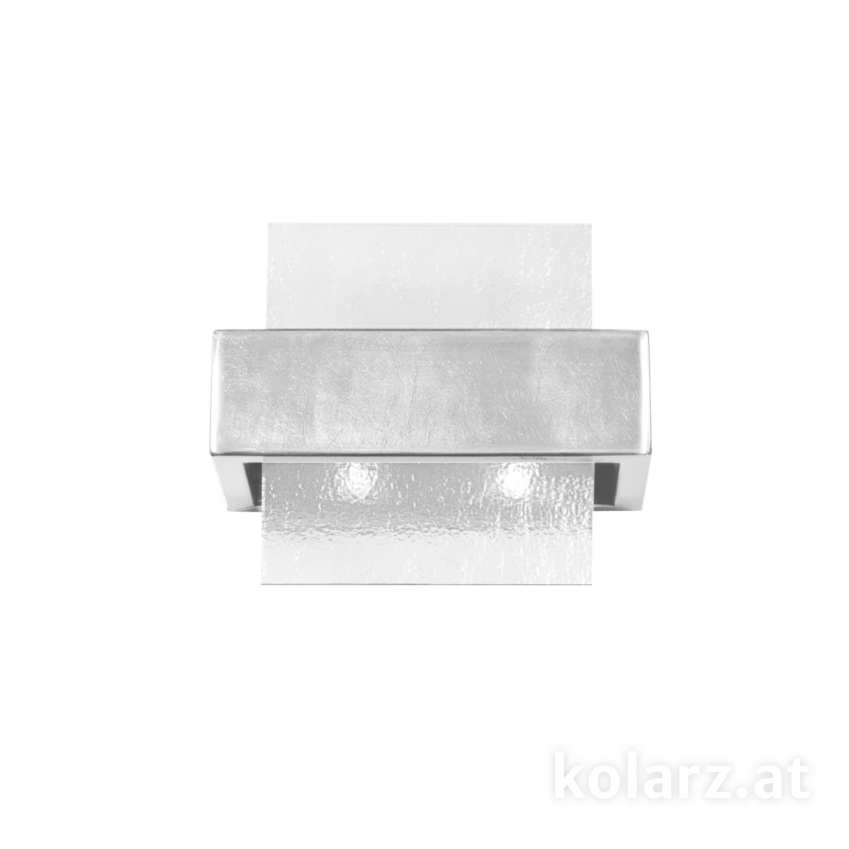 KOLARZ-Austrolux Leuchtenโคมไฟติดผนัง RETTANGOLO, เงินเปลว ความกว้าง 21 ซม., ความสูงสูงสุด 17 ซม., ระยะยื่น 11 ซม., 2 หลอด, G9, 20 W