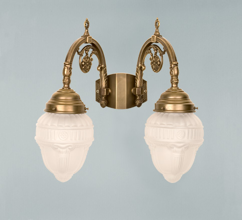 Berliner Messinglampen - AD142-113gs B - โคมไฟติดผนัง Hohenzollern แบบ 2 หลอด