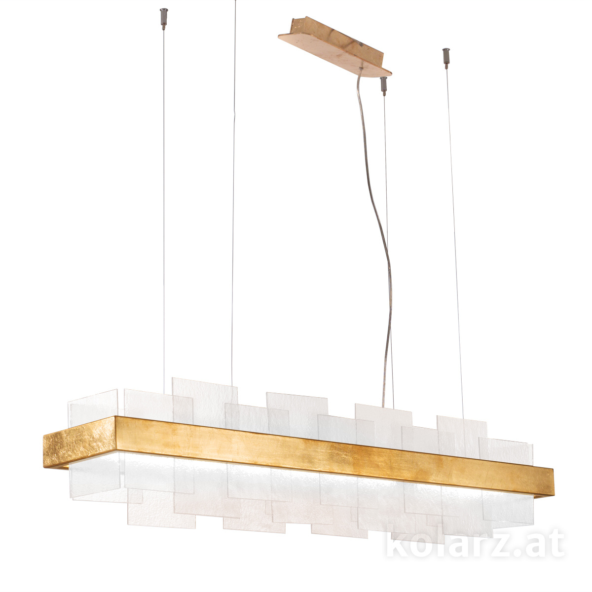 KOLARZ-Austrolux Leuchten - 6040.80131/W - โคมแขวน RETTANGOLO, สีทองคำเปลว ความยาว 110,6 ซม., ความสูง 262 ซม., ความสูงขั้นต่ำ 29 ซม., 1 หลอด, LED, 32,8 W