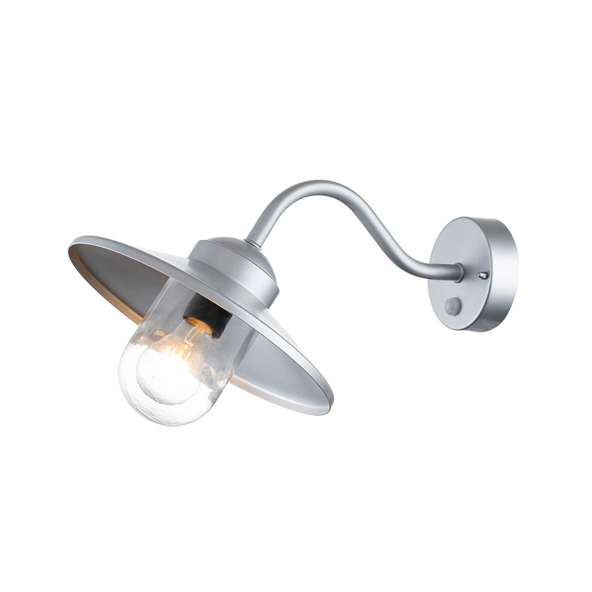 ElsteadKlampenborg 1 Licht Wandlaterne mit PIR - Silber