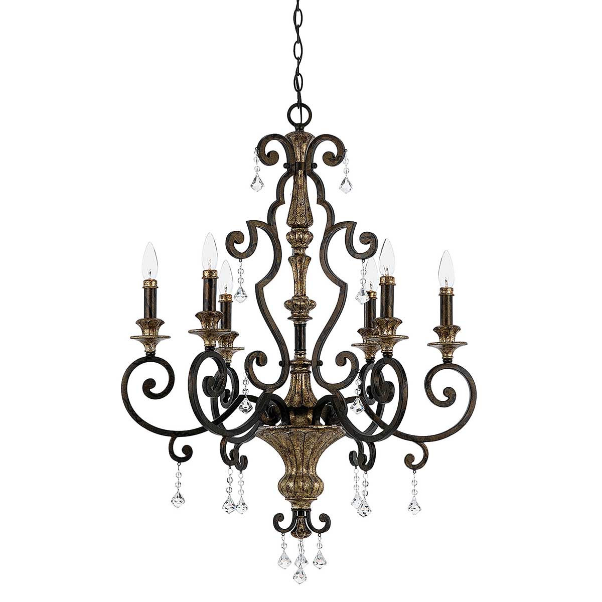 Elstead - QZ-MARQUETTE6-A - Marquette 6 Light Chandelier - Heirloom