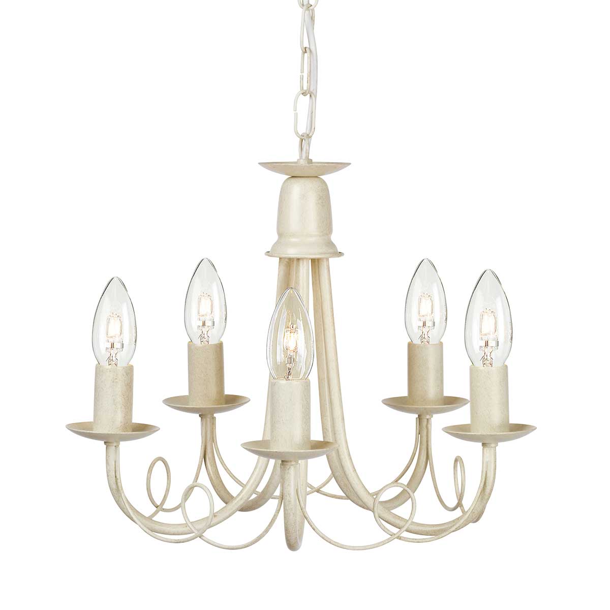 Elsteadโคมระย้า Minster 5 Light - งาช้าง/ ทองพาทินา