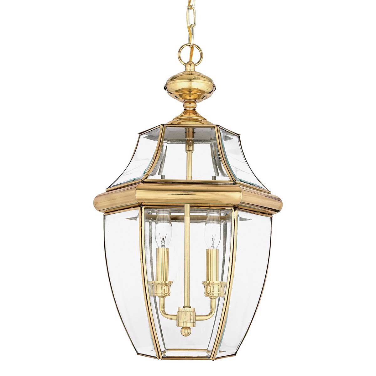 ElsteadNewbury 2 Light Large Chain Lantern - Lacquered Polished Brass