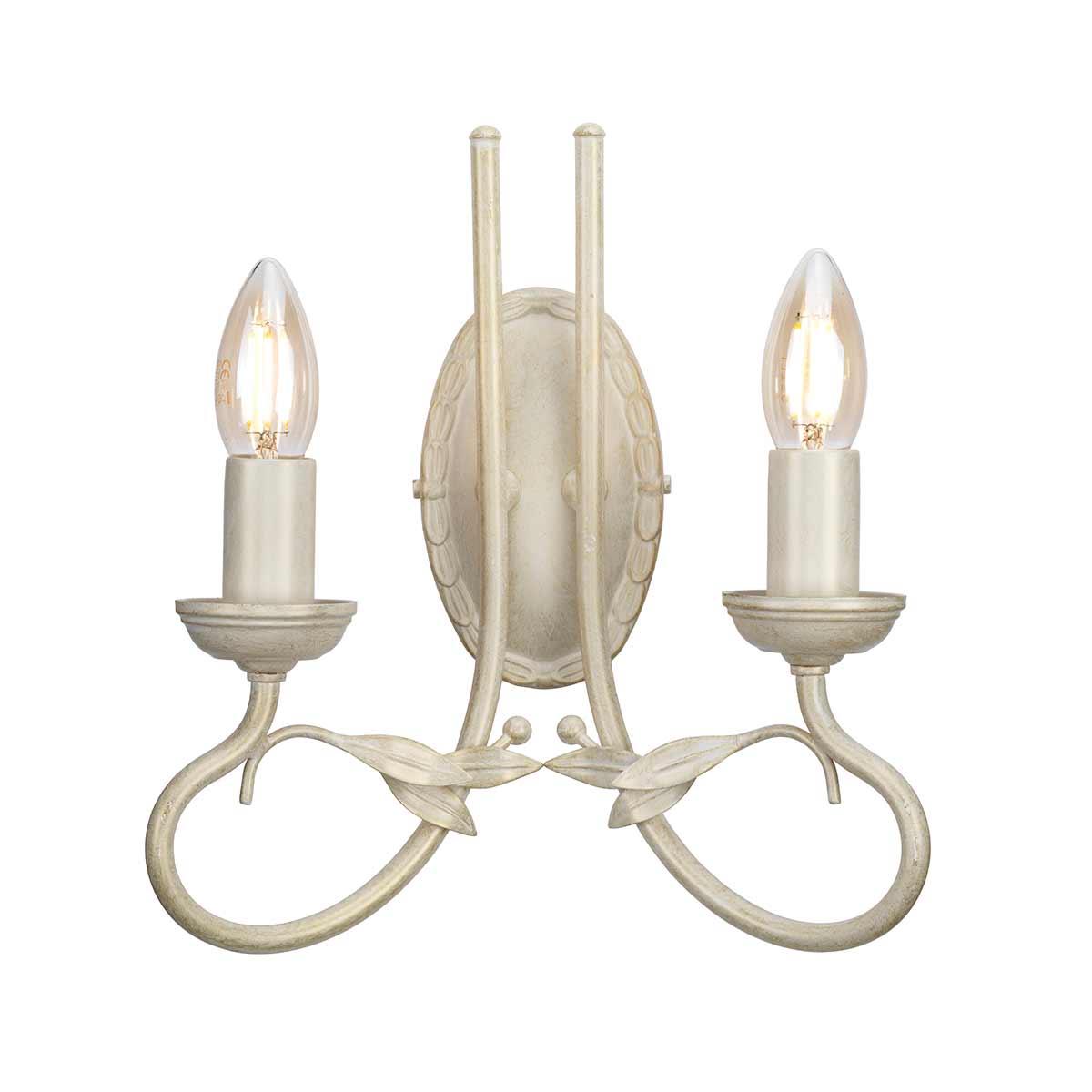 Elstead - OV2-IVORY-GOLD - โคมไฟติดผนัง Olivia แบบ 2 หลอด - สีงาช้าง/ทองพาทินา