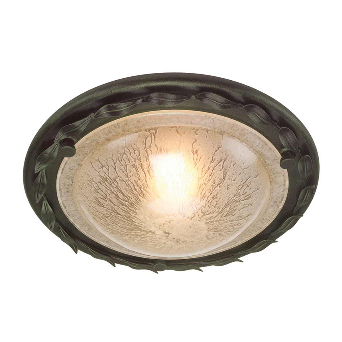 ElsteadOlivia 1 Light Flush - ดำ/ทองพาทินา