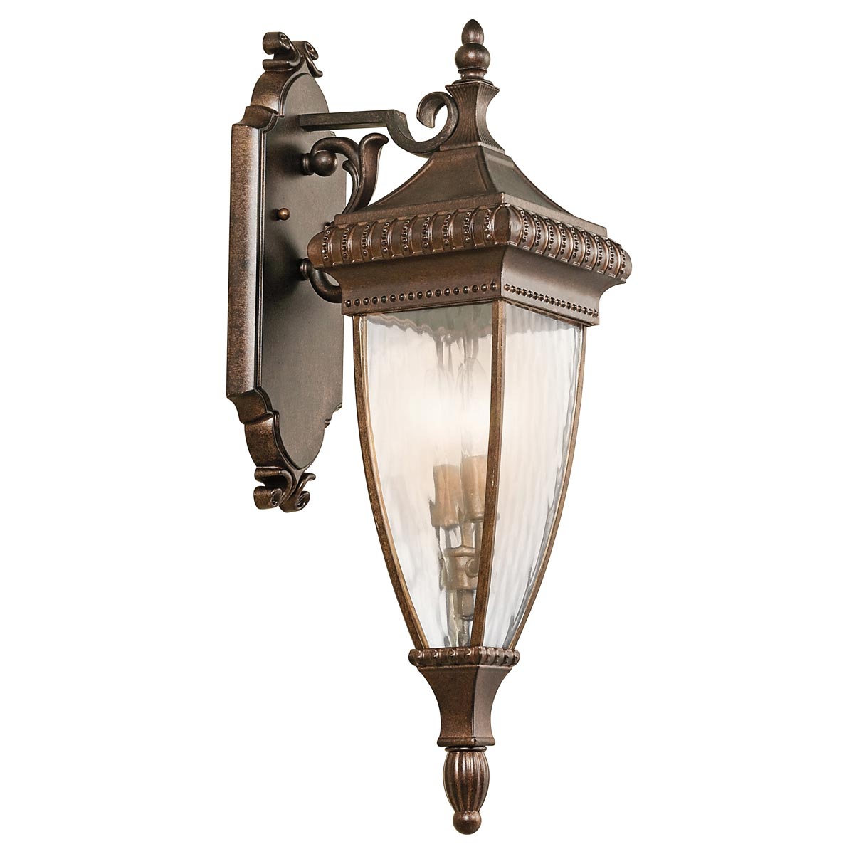 Elstead - KL-VENETIAN2-M - Venetian Rain โคมไฟติดผนังขนาดกลาง 2 ดวง - บรอนซ์ขัดด้าน