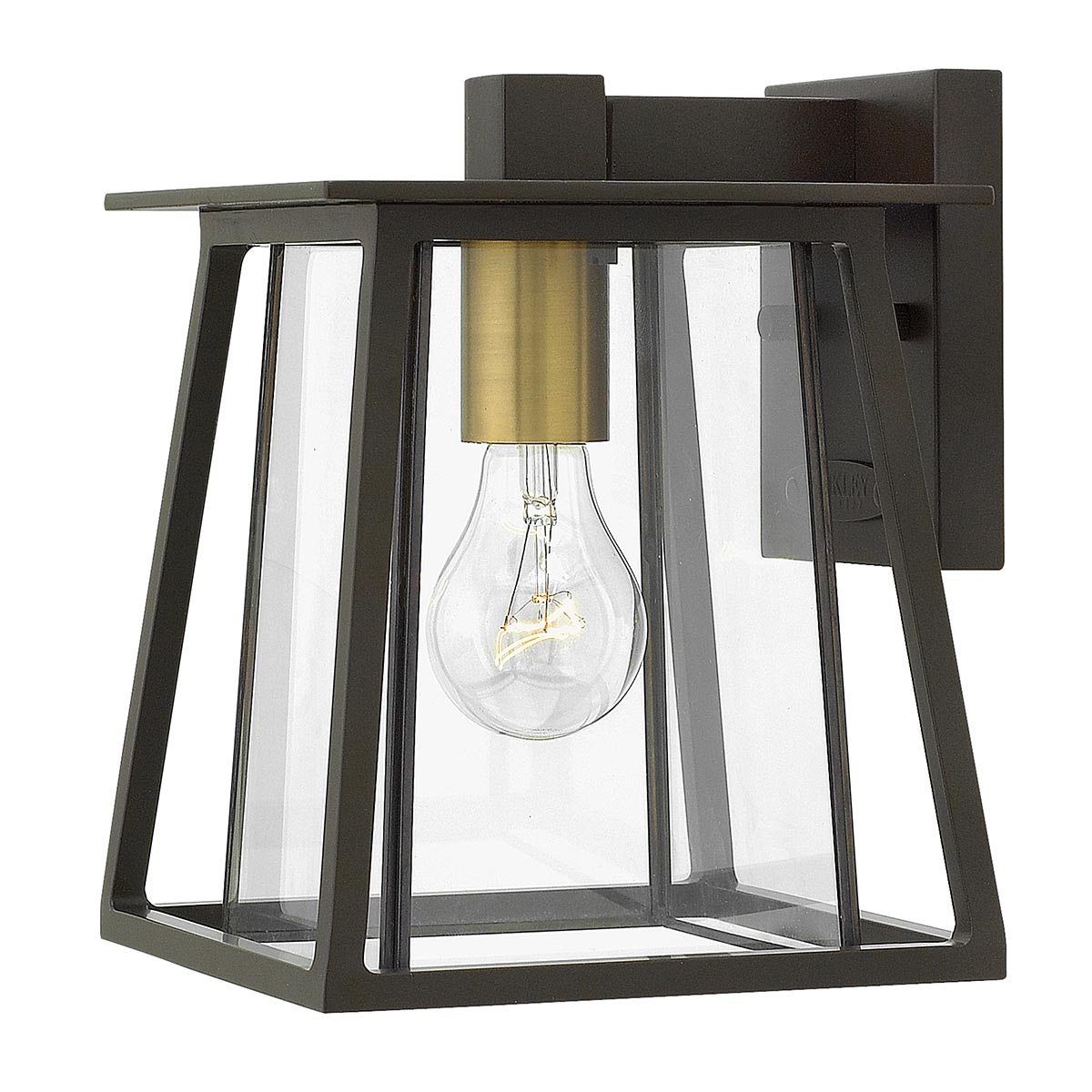 Elstead - HK-WALKER2-S - โคมติดผนังขนาดเล็ก Walker 1 Light - Buckeye Bronze พร้อม Heritage Brass