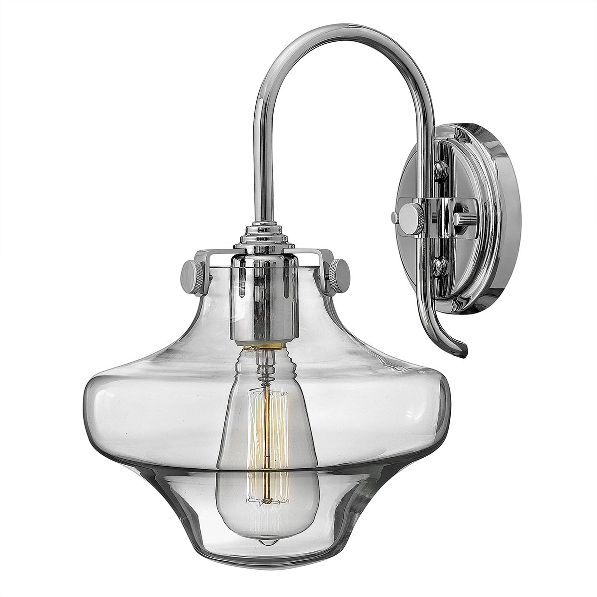 Elsteadโคมไฟติดผนัง Congress 1 Light จากแก้วใสแบบไล่ระดับ - โครม