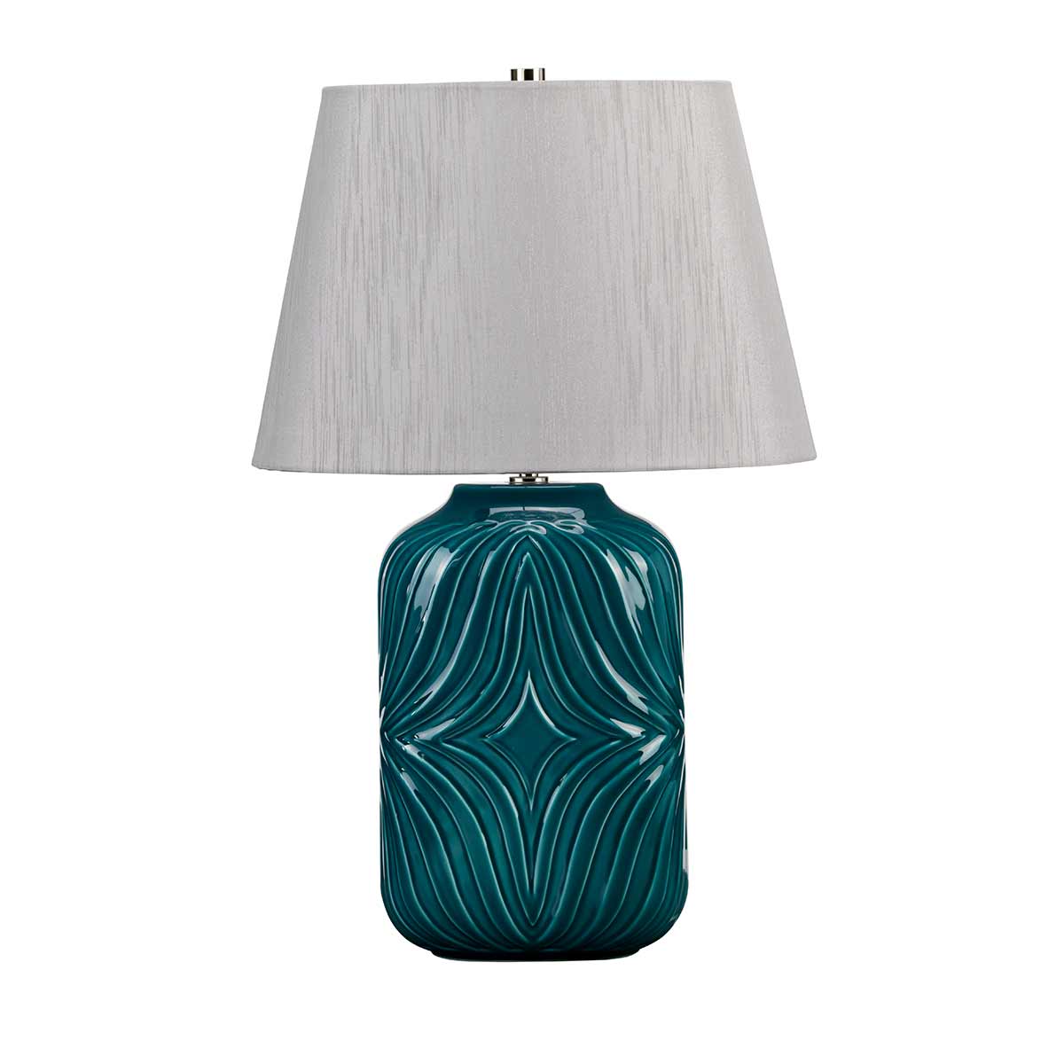 Elstead - MUSE-TL-TURQSE - Muse 1 Light โคมไฟตั้งโต๊ะ - สีเทอร์ควอยซ์พร้อมโป๊ะสีเทา