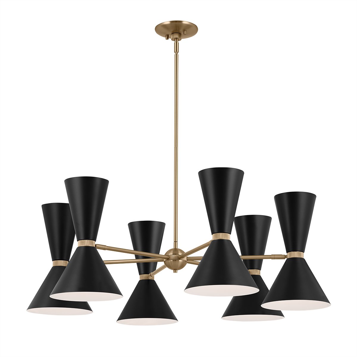 Elstead - KL-PHIX-6-CBB - โคมระย้า Phix 12 Licht 6 Arm แบบขึ้นและลง - บรอนซ์แชมเปญ, สีดำ