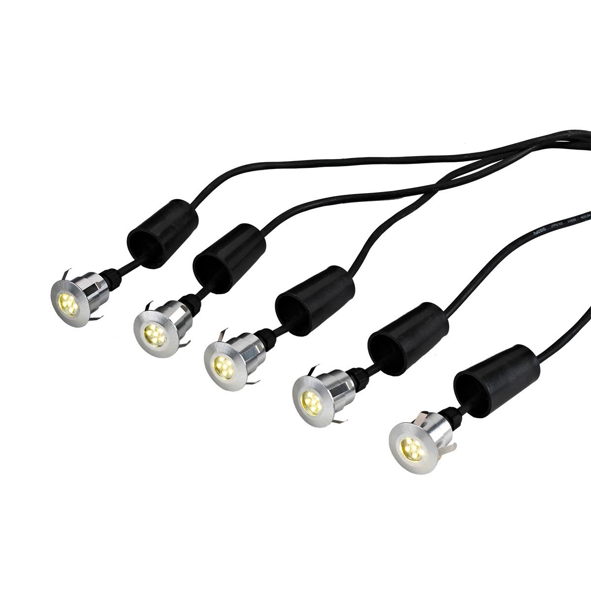 Derwent โคมไฟสำหรับระเบียง/สวน 5 x พร้อมสายเคเบิล 6 ม. และหม้อแปลง 12V - อะลูมิเนียมอโนไดซ์