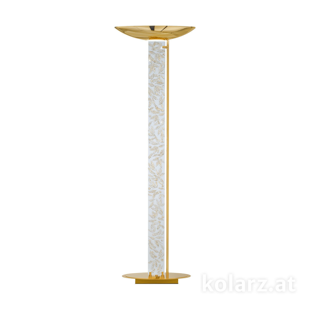 KOLARZ-Austrolux Leuchtenโคมไฟตั้งพื้น DELPHI, ทอง 24K, Liberta ขาว/ทอง ความยาว 60 ซม., ความกว้าง 26 ซม., ความสูง 185 ซม., 2 หลอด, R7s 118mm, 200 + 300 W