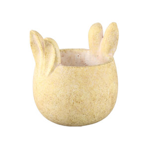 Hoppy กระถางต้นไม้ทรงกระต่ายกลม สีเหลือง ซีเมนต์ L