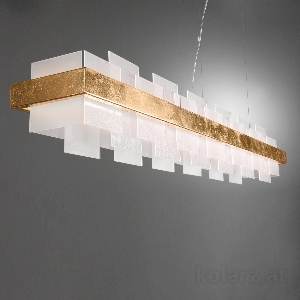 KOLARZ-Austrolux Leuchten Hängeleuchte, Pendelleuchten & Hängelampen von KOLARZ-Austrolux Leuchten Luster RETTANGOLO, Blattgold Länge 155 cm, Höhe 262 cm, min. Höhe 29 cm, 1 flg., LED, 42,2 W 6040.80130/W
