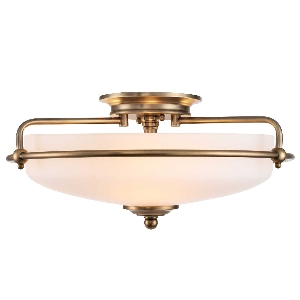 Griffin 3 Light Flush - verwittertes Messing von Elstead