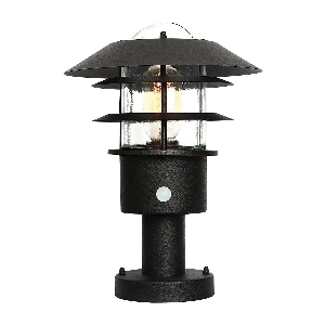 Helsingor 1 Licht PIR Sockellaterne - Schwarz von Elstead