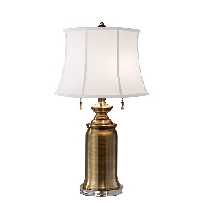 Elstead Tischleuchten, Tischlampen & Schreibtischleuchten von Elstead Stateroom Tischlampe - Bali Messing mit weißem Schirm FE-STATEROOM-TL-BB