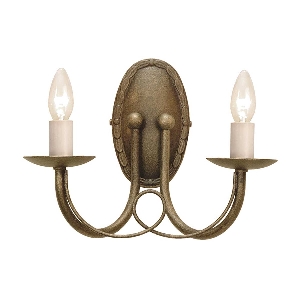 โคมไฟติดผนัง Minster 2 ดวง - สีดำ/ ทองพาทินา von Elstead