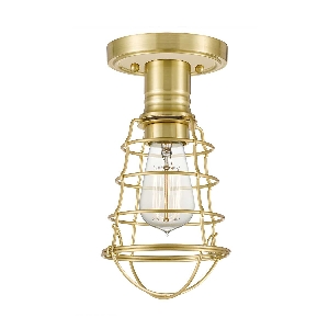 Elstead Deckenleuchten & Deckenlampen von Elstead Mixon 1 Light Semi-Flush - Brushed Brass QZ-MIXON-SF-BB
