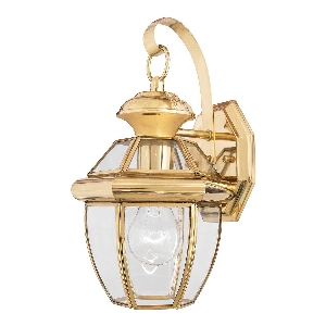 Newbury 1 Light Small Wall Lantern - Lacquered Polished Brass von Elstead