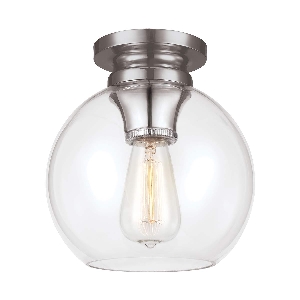 Tabby 1 leichte bündige Leuchte - Nickel poliert von Elstead