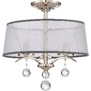Whitney 3 Light Halb bündig/Pendelleuchte - Imperial Silber von Elstead