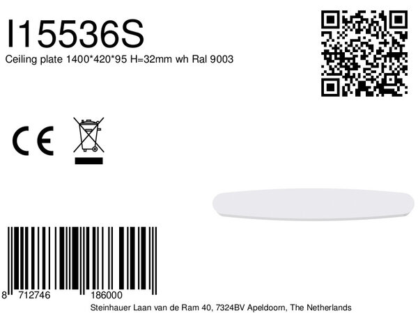 Dänische ovale Deckenplatte Mountline der Firma Steinhauer