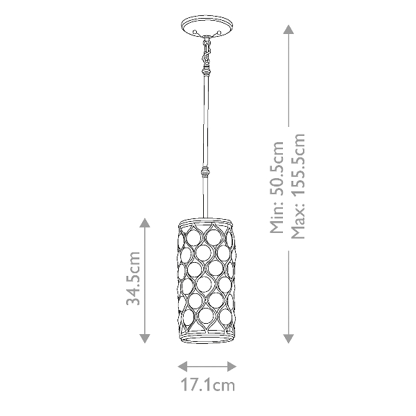 Lucia 1 โคมไฟแขวนขนาดเล็ก - สีเงินบรอนซ์รมดำ der Firma Elstead