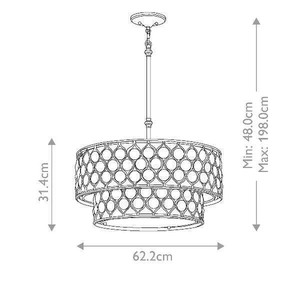 Lucia 6 โคมระย้า - สีเงินรมดำ der Firma Elstead