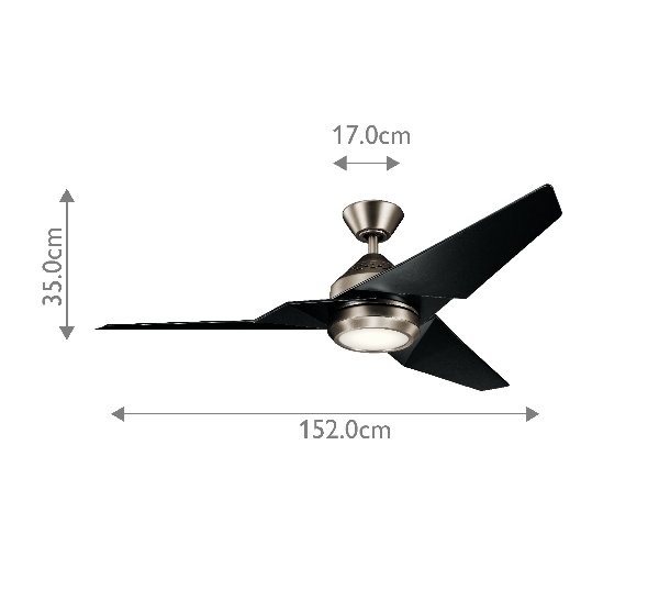Jade - 152cm / 60in Ventilator - Antik Zinn der Firma Elstead