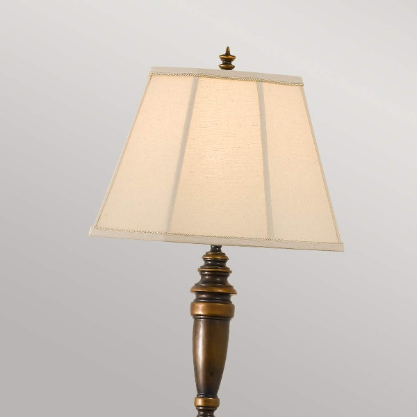 Lincolndale 1 Light Floor Lamp - Astral Bronze with Natural Shade der Firma Elstead