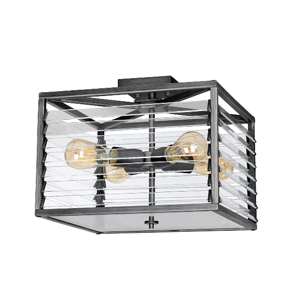 Louvre 4 Light Flush - กันเมทัลพ่นสี der Firma Elstead