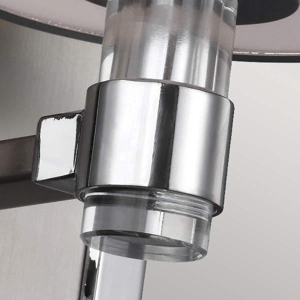 Prospect Park 1 โคมไฟติดผนังแบบเบา - ซาตินนิกเกิลพร้อมโครม der Firma Elstead