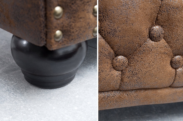 โซฟา CHESTERFIELD 2 ที่นั่ง ลุควินเทจ สีน้ำตาล der Firma Casa Élite