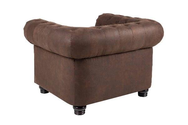 Sessel CHESTERFIELD Mikrofaser Vintage braun der Firma Casa Élite