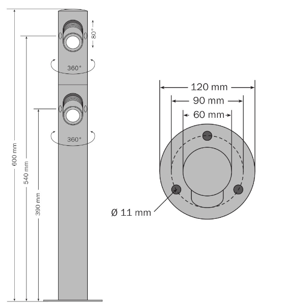 โคมไฟเสาสนาม LED รุ่น twist der Firma dot-spot
